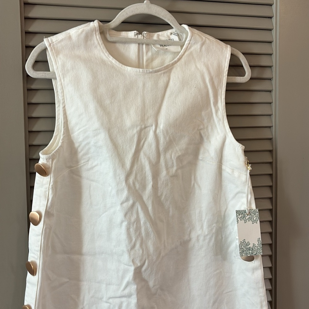 NWT Hyacinth House Tuckernuck White Twill Button Bitsy Dress Sz XS - Picture 7 of 11